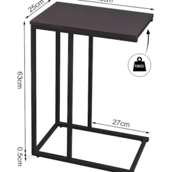 Rootz sidebord - MDF og metalstel - Stabil konstruktion - Ridsefast - Vintage industrielt design - 45 cm x 25 cm x 63,5 cm