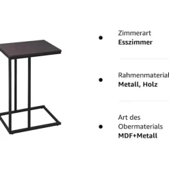 Rootz sidebord - MDF og metalstel - Stabil konstruktion - Ridsefast - Vintage industrielt design - 45 cm x 25 cm x 63,5 cm