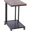 Rootz Sidebord - På hjul - C-Shape - Opbevaringshylde - Stål - MDF - Sort-brun - 51 x 36 x 61 cm