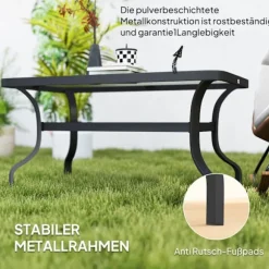 Rootz sidebord - sofabord - balkonbord - stilfuld skaft design - afrundede hjørner - 95x55x46 cm sort sort