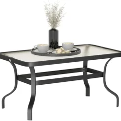 Rootz sidebord - sofabord - balkonbord - stilfuld skaft design - afrundede hjørner - 95x55x46 cm sort sort