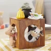 Rootz sidebord massivt træ Sheesham 35x35 cm Cube stuebord design landlig sofabord firkantet