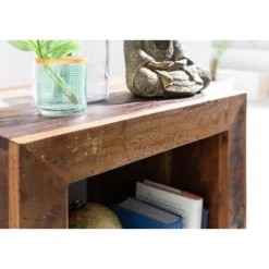 Rootz Sidebord Shabby-Chic Genbrug Mango massivt træ bord brun Lille bord 45x45x35cm Design Cube