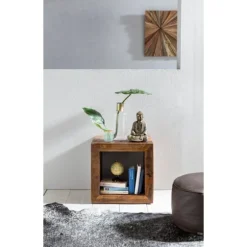 Rootz Sidebord Shabby-Chic Genbrug Mango massivt træ bord brun Lille bord 45x45x35cm Design Cube