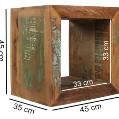 Rootz Sidebord Shabby-Chic Genbrug Mango massivt træ bord brun Lille bord 45x45x35cm Design Cube