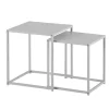 Rootz sideborde i industriel stil - Firkantede endeborde - Indlejringsborde - Malet stål - 40 cm x 40 cm x 45 cm & 35 cm x 35 cm x 40 cm - Hvid
