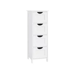 Rootz Sideskab - Kommode - Opbevaringsorganisator - Funktionelt design - Robust udførelse - Pladsbesparende - 30 cm x 82 cm x 30 cm - Hvid - MDF-plade | Fyndiq
