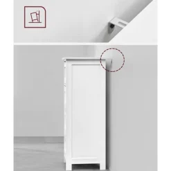 Rootz Sideskab - Kommode - Opbevaringsorganisator - Funktionelt design - Robust udførelse - Pladsbesparende - 30 cm x 82 cm x 30 cm - Hvid - MDF-plade | Fyndiq