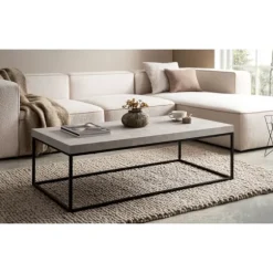 Rootz Simple sofabord - Moderne bord - Stor hyldebord - Robust metalramme - 120 cm x 60 cm x 38 cm