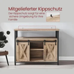 Rootz skænk - køkkenskab - opbevaringsskab - holdbar stålramme - 33 cm x 100 cm x 80 cm