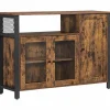 Rootz skænk - Køkkenskab - Porcelænsskab - Opbevaringsskab - 3 døre - Opbevaringsrum - Industrielt - Brun - Sort - Vintage - 110 x 33 x 75 cm