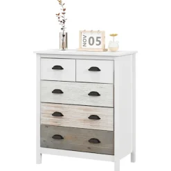 Rootz skænk - Kommode - Opbevaringsskab - Generøs opbevaring - Robust MDF & fyrretræ - Anti-Tip beskyttelse - 38D x 70W x 85H cm