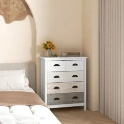 Rootz skænk - Kommode - Opbevaringsskab - Generøs opbevaring - Robust MDF & fyrretræ - Anti-Tip beskyttelse - 38D x 70W x 85H cm
