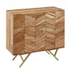 Rootz skænk - Massivt træ Akacie - Metal - Kommode - 3 skuffer - 90 x 86,5 x 40 cm - Brun