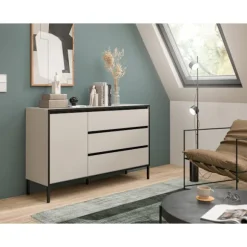 Rootz skænk - opbevaringsenhed - Skab - Høj kvalitet, letpleje - 136 cm x 83 cm x 38 cm - Grå og sort