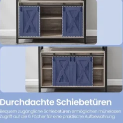 Rootz skænk køkkenskab - opbevaringsskab - pladsbesparende - 33 cm x 100 cm x 80 cm - Greige -sort finish