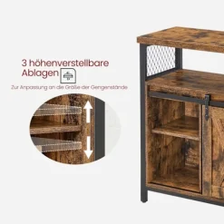 Rootz skænk køkkenskab - opbevaringsskab - træspanel - stål - vintage stil - 100 x 33 x 80 cm