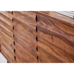 Rootz skænk Sheesham massivt træ 150x81x41 cm rustik kommode - Design Skænk Large - Høj kommode med 3 låger massivt træ - Gulvskab Stue Moderne
