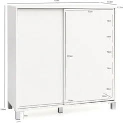 Rootz skoskab træ hvid 100x108x37,5 cm hylde høj - Design skohylde Stort 20 par sko Skohylde entre - Skoopbevaringsplads sparer - Skoopbevaringsrum mø | Fyndiq
