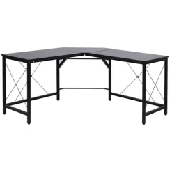 Rootz Skrivebord - Kontorbord - Spillebord - L Shape Skrivebord - Sort - 150 x 150 x 76 cm