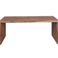 Rootz skrivebord massivt træ Sheesham computerbord 180 cm bredt ægte træ design arkiveringskontorbord i landlig stil