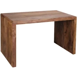 Rootz skrivebord massivt træ Sheesham computerbord 120 cm bredt ægte træ design arkiveringskontorbord i landlig stil