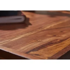 Rootz skrivebord 120x55x78 cm massivt sheesham træ - metal krom - Design kontorbord med skuffe - HomeOffice laptop bord computer bord med opbevaringsp | Fyndiq