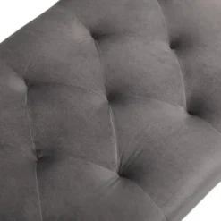 Rootz Sofa - Spisestue Sofa - Polstret Sofa - Fløjl - Metal - Grå - Guld - 116 x 44,5 x 49 cm