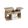 Rootz Sofabord - Accentbord - Stuebord - Rigelig opbevaring - 2 skuffer - Brun -Hvid - 50 x 100 x 48 cm