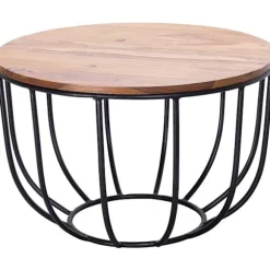 Rootz Sofabord - Massivt træ - Metalstel - 60 x 39 x 60 cm