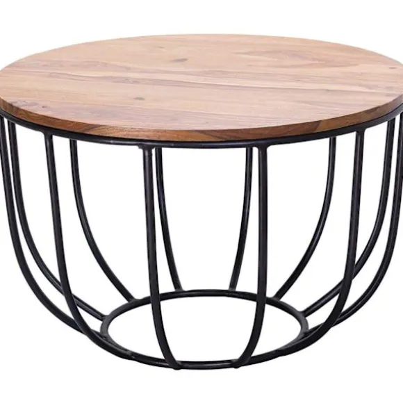 Rootz Sofabord - Massivt træ - Metalstel - 60 x 39 x 60 cm