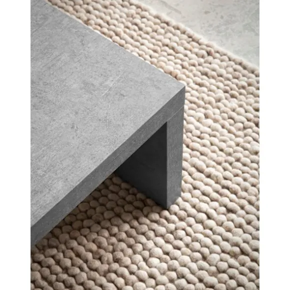 Rootz Sofabord - Moderne betonudseende - Subtil U -form - Beskyttelse af skridsikre - 110 cm x 55 cm x 35 cm