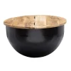 Rootz Sofabord - Opbevaringsplads - Sofabord - Sidebord - Rundt - Sort - Brun - Mangotræ - Metal - 60 x 60 x 34 cm