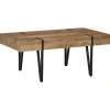 Rootz Sofabord - Sidebord - Industrielt design - Sort + Brun - 105 cm x 60 cm x 42 cm