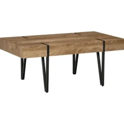Rootz Sofabord - Sidebord - Industrielt design - Sort + Brun - 105 cm x 60 cm x 42 cm