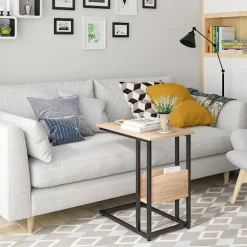 Rootz sofabord - sidebord - lys eg - robust konstruktion - let at samle - alsidigt - kompakt design - 55 cm x 36 cm x 59,5 cm