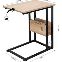 Rootz sofabord - sidebord - lys eg - robust konstruktion - let at samle - alsidigt - kompakt design - 55 cm x 36 cm x 59,5 cm