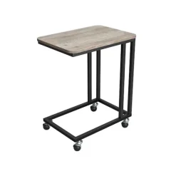 Rootz sofabord - Sofabord med hjul - Moderne sofabord - Industrielt sofabord - Rustikt sofabord - Spånplade - Stål - Greige-Sort - 50 x 35 x 55 cm (L | Fyndiq