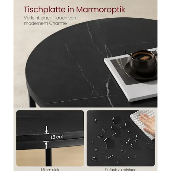 Rootz Sofabord - Stuebord - Moderne Bord - Spånplade og hærdet glas - Stålstel - Justerbare fødder - 65cm x 46cm - 9,5kg - 30kg Kapacitet