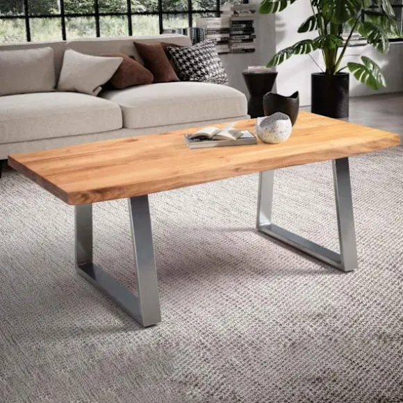 Rootz Sofabord - Stuebord - Sofabord - Massivt akacietræ - Håndlavet - Unikt design - Justerbar højde - 120cm x 60cm x 46cm