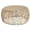 Rootz sofabord metal guld 66x66x30 cm sofabord aluminium rundt - Design stuebord med grenstruktur - Lille sofabord Moderne - Sidebord sidebord stue