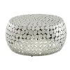 Rootz sofabord metal sølv 66x66x32 cm sofabord aluminium - Design stuebord rundt - Lille sofabord Moderne - Sidebord sidebord stue