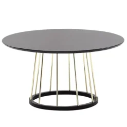 Rootz sofabord rundt 80x80x42 cm sort guld sofabord metal moderne - Rundt stuebord Salonbord - Stort stuebord - Sofabord loungebord