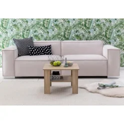 Rootz sofabord Sonoma eg 60x42x60 cm Design træbord med hylde - Sofabord Sofabord - Sofabord Loungebord - Sofabord Stubentisch med opbevaringsplads - | Fyndiq