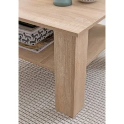 Rootz sofabord Sonoma eg 60x42x60 cm Design træbord med hylde - Sofabord Sofabord - Sofabord Loungebord - Sofabord Stubentisch med opbevaringsplads - | Fyndiq
