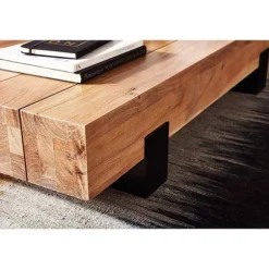 Rootz Sofabord Træ - Stuebord - Sofaborde Brun - Metalstel - 130 x 25 x 59 cm