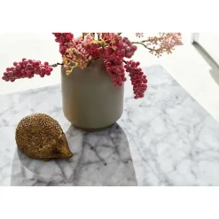 Rootz sofabord 60x30x60 cm højglans med hvid marmorlook - Design stuebord Terning firkantet - Lounge sidebord kubeform