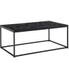 Rootz sofabord 100x60x40 cm med marmorlook sort - Stuebord med metalstel - Sofabord firkantet bord stue - sidebord