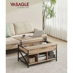 Rootz Sofabordssæt - Sidebord - Stuemøbler - Spånpladestål - 60cm x 100cm x 62cm - Camel Brun-Sort