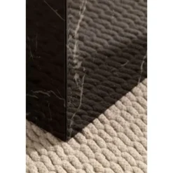 Rootz sofabordssæt med 2 - Monobloc borde - Sort højglans marmorlook - Elegant & pladsbesparende design - 50 cm x 50 cm x 41,5 cm & 46 cm x 46 cm x 36 | Fyndiq